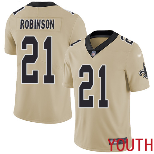 New Orleans Saints Limited Gold Youth Patrick Robinson Jersey NFL Football 21 Inverted Legend Jersey